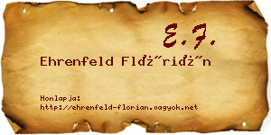 Ehrenfeld Flórián névjegykártya